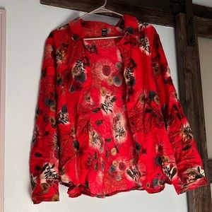 kids floral button up